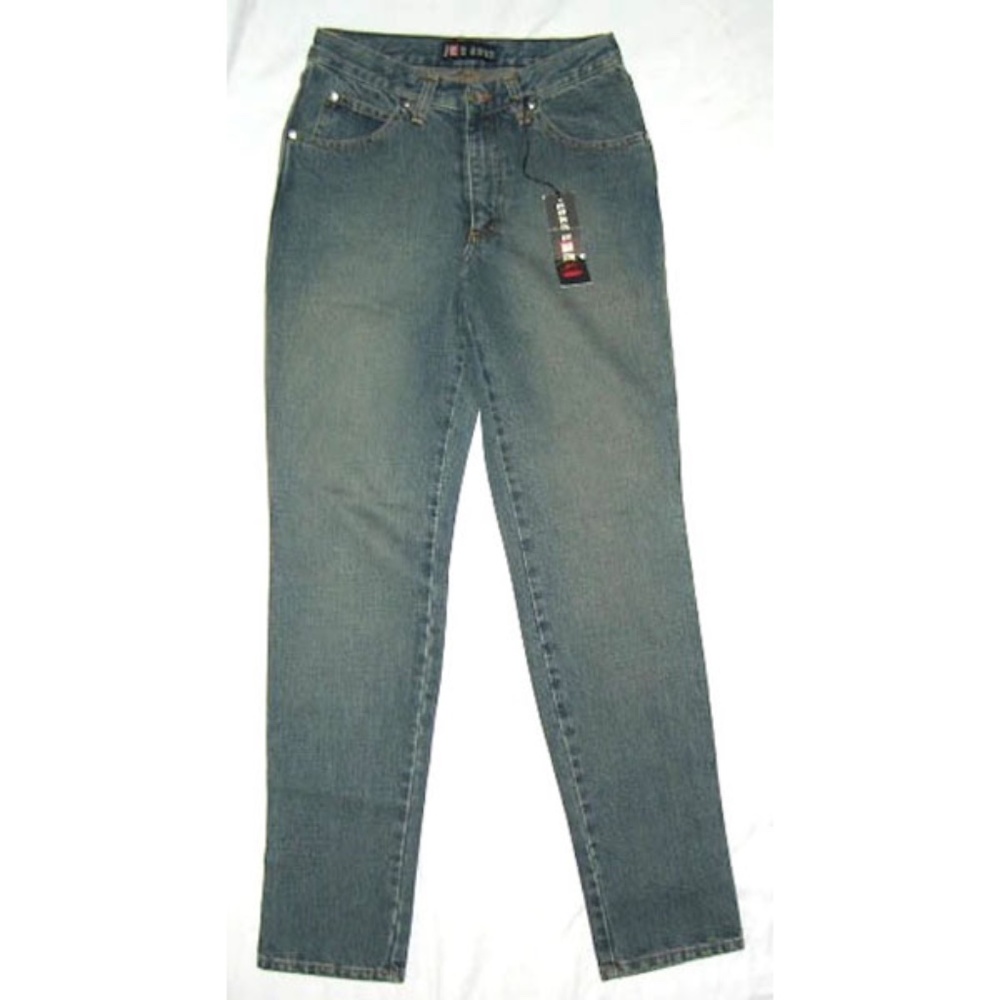 NWT Women's Red Rose Denim Jeans Straight Leg Made in France Size 38